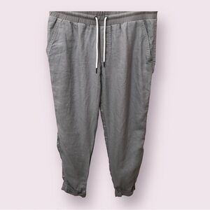 ATHLETA Womens Linen Ankle Mid Rise Pull On Lagenlook Lightweight Pants Size 8